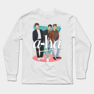 Vintage Style 80s A-Ha Design Long Sleeve T-Shirt